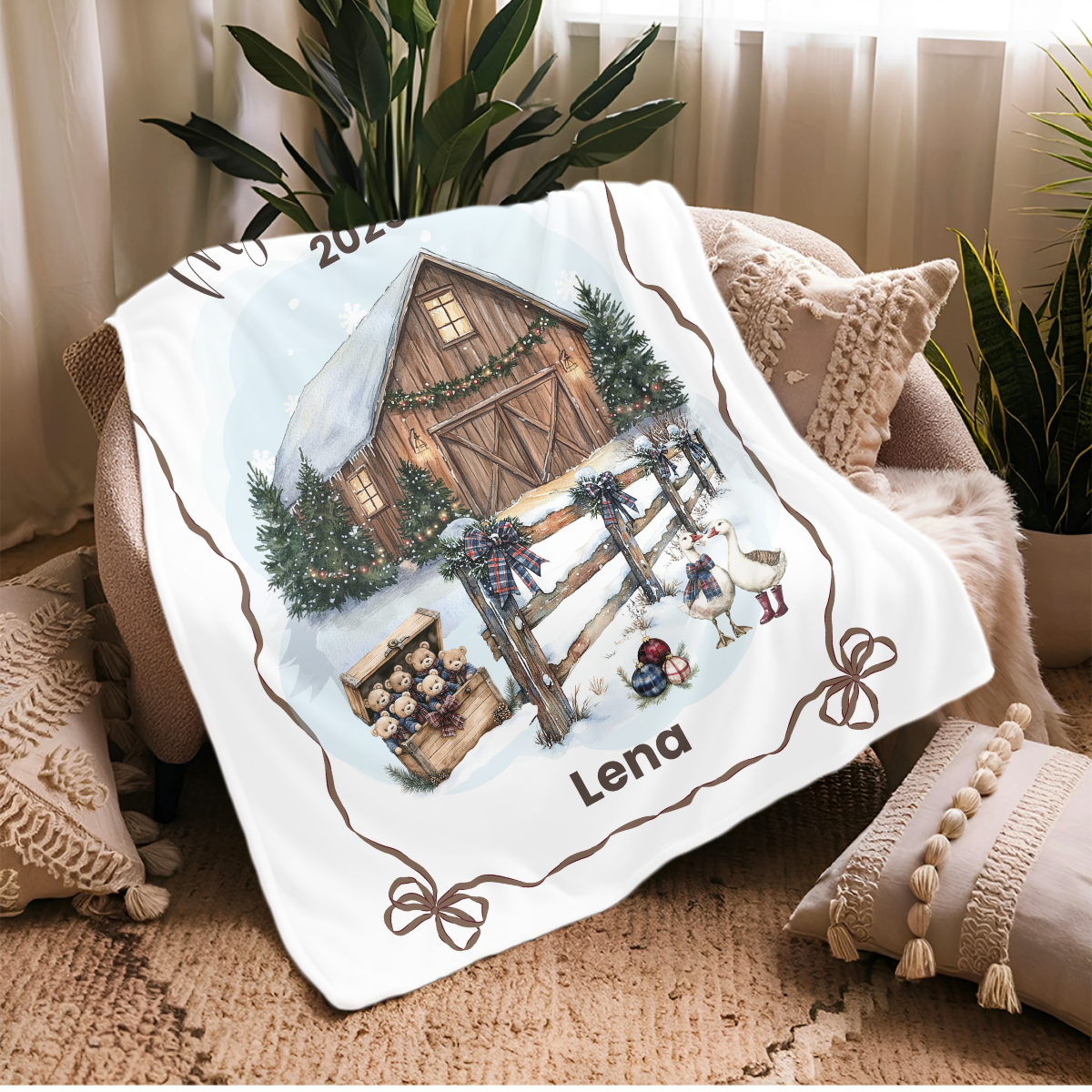 My First Christmas“ – personalisierte Sherpa Kuscheldecke für kleine Winterwunder