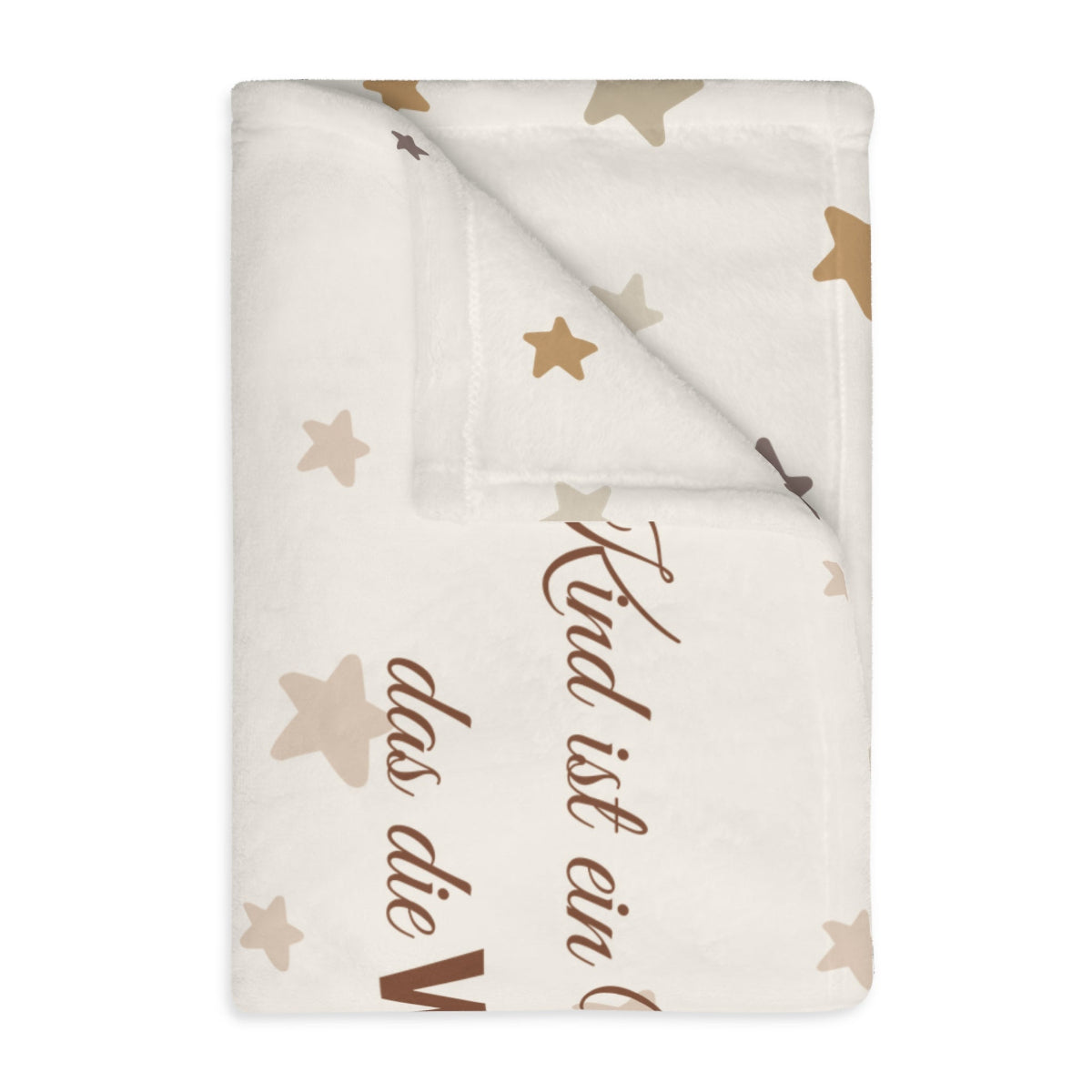 Babydecke Giraffe Name Spruch gefaltet, kann mit Name und Geburtsdatum personalisiert werden
