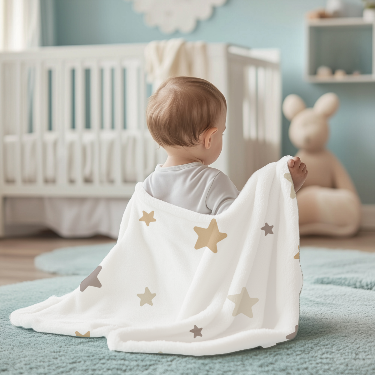 Babydecke Name Giraffe Spruch weiche und pflegeleichte Mikrofaser
