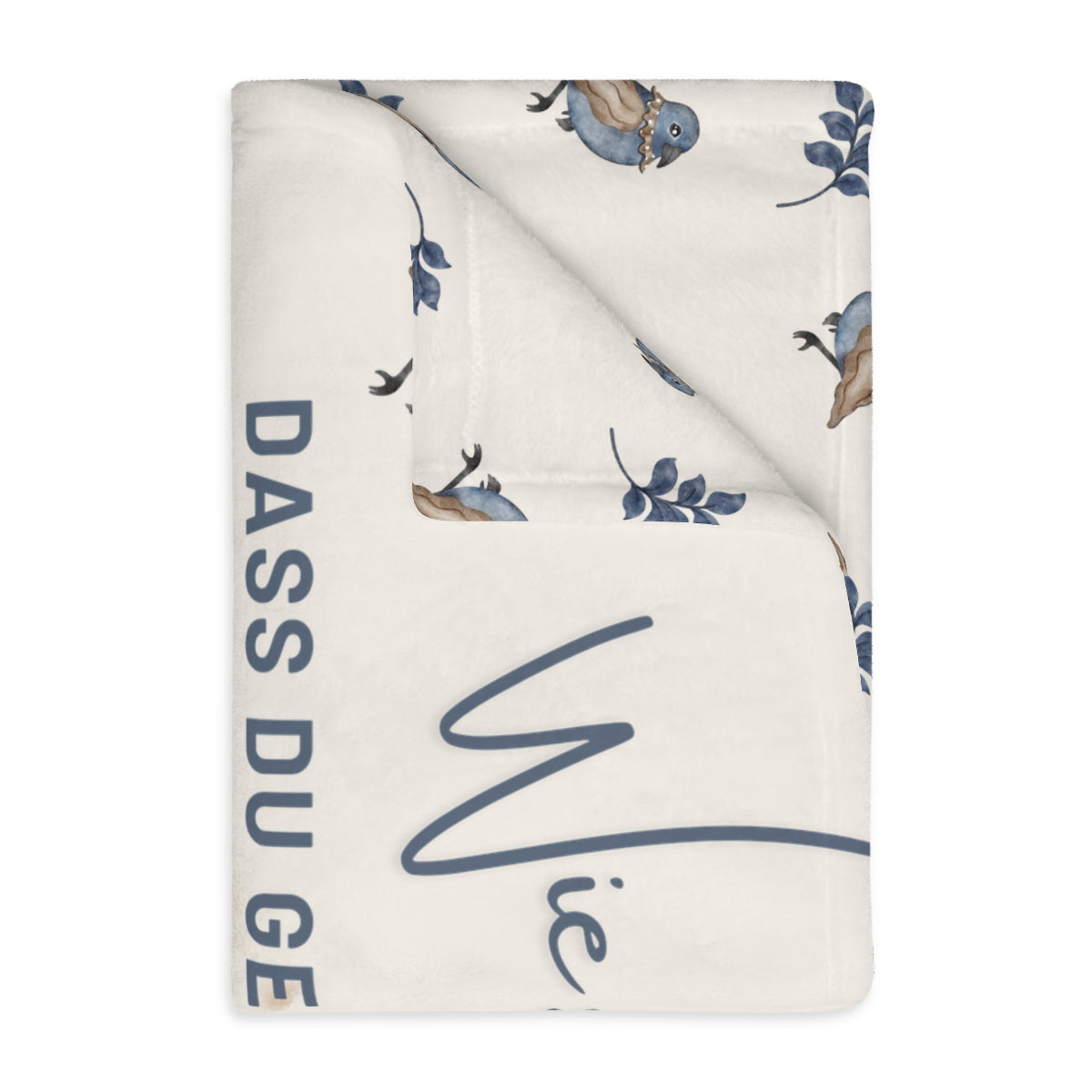 Babydecke Teddy Name Spruch samtige Mikrofaser, gefaltete Ansicht