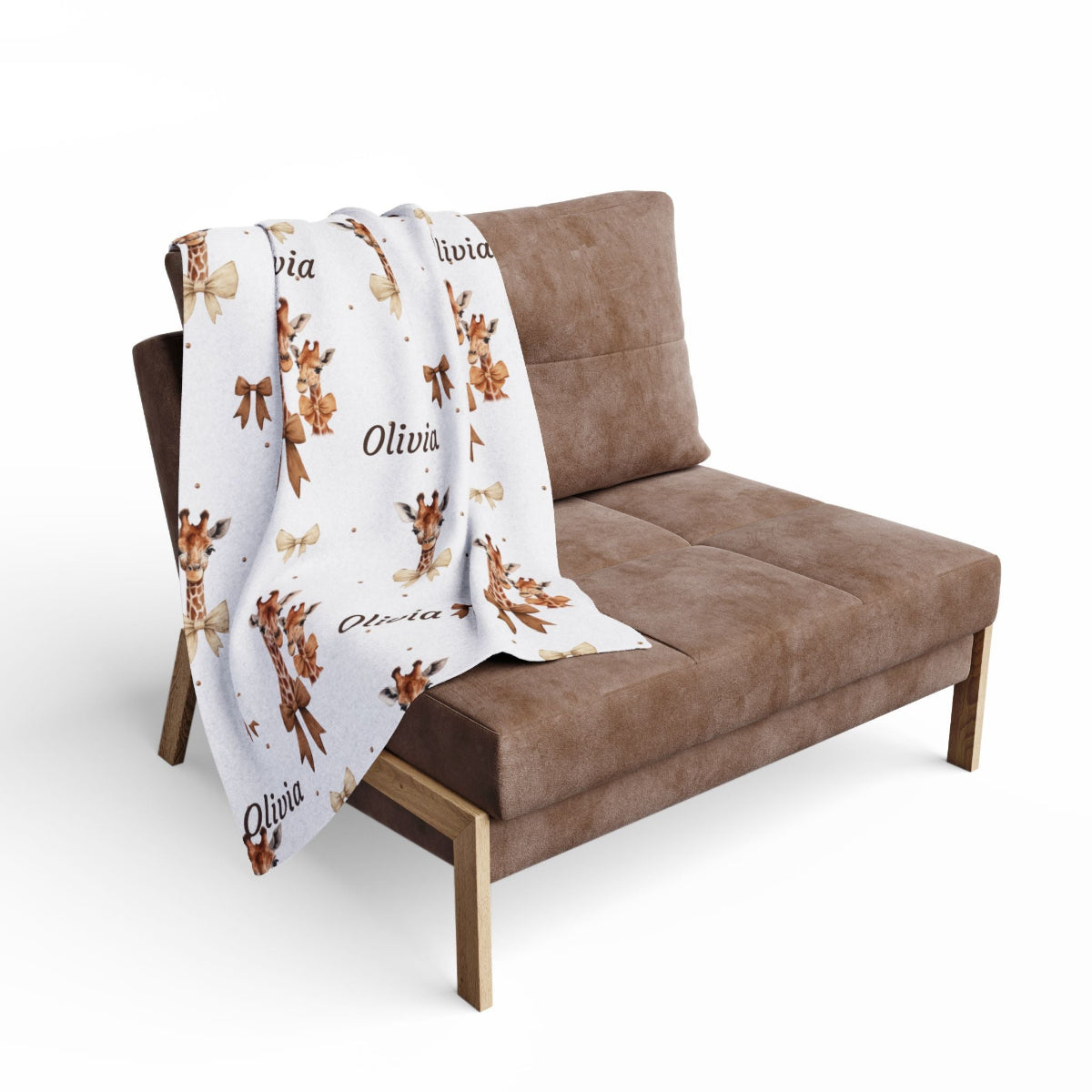 Fleecebabydecke personalisiert Giraffenliebe Geschenk zur Geburt und Taufe