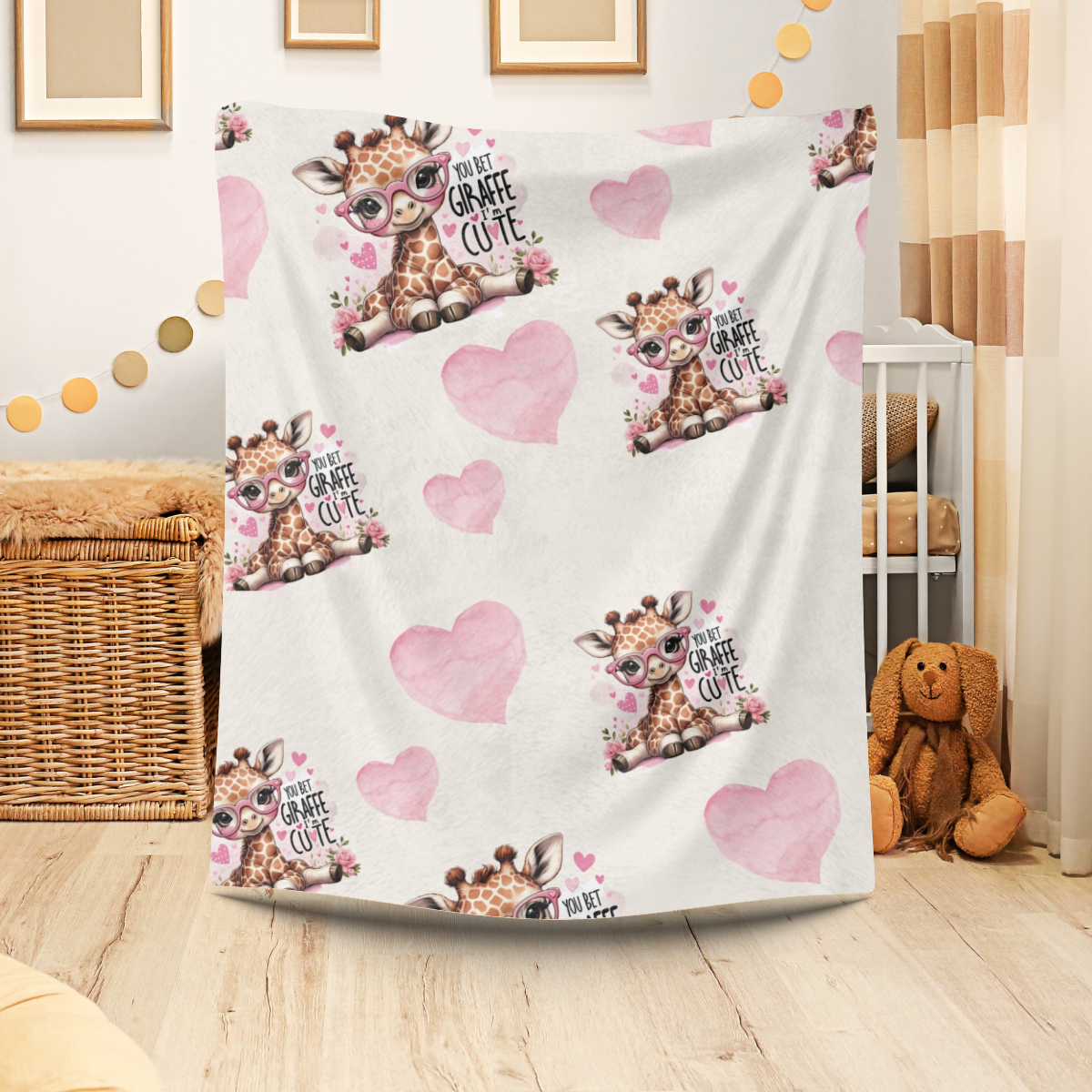 Babydecke mit frecher Giraffe 70 x 100cm