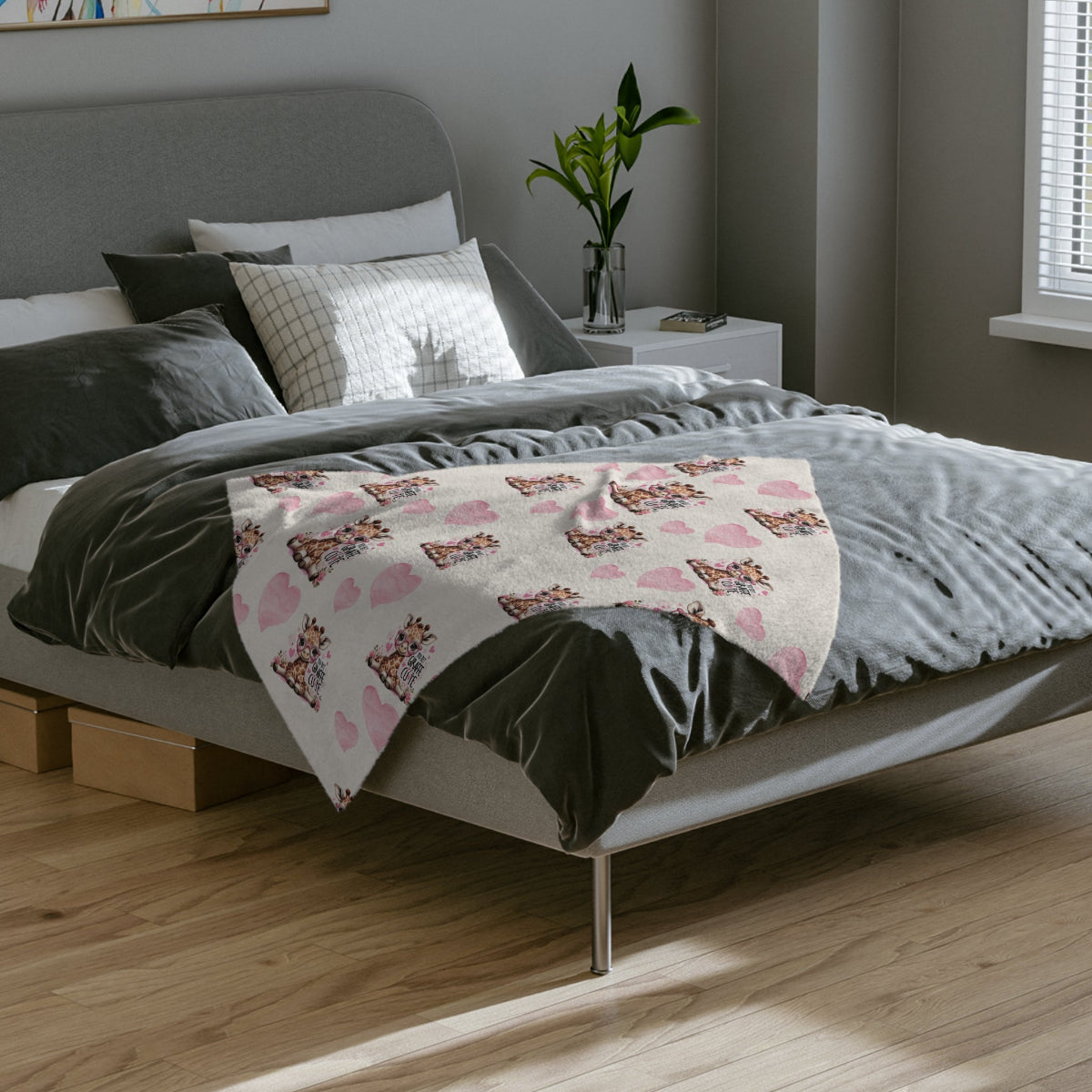 Babydecke mit frecher Giraffeperfekt als Geschenk zur Geburt oder Taufe