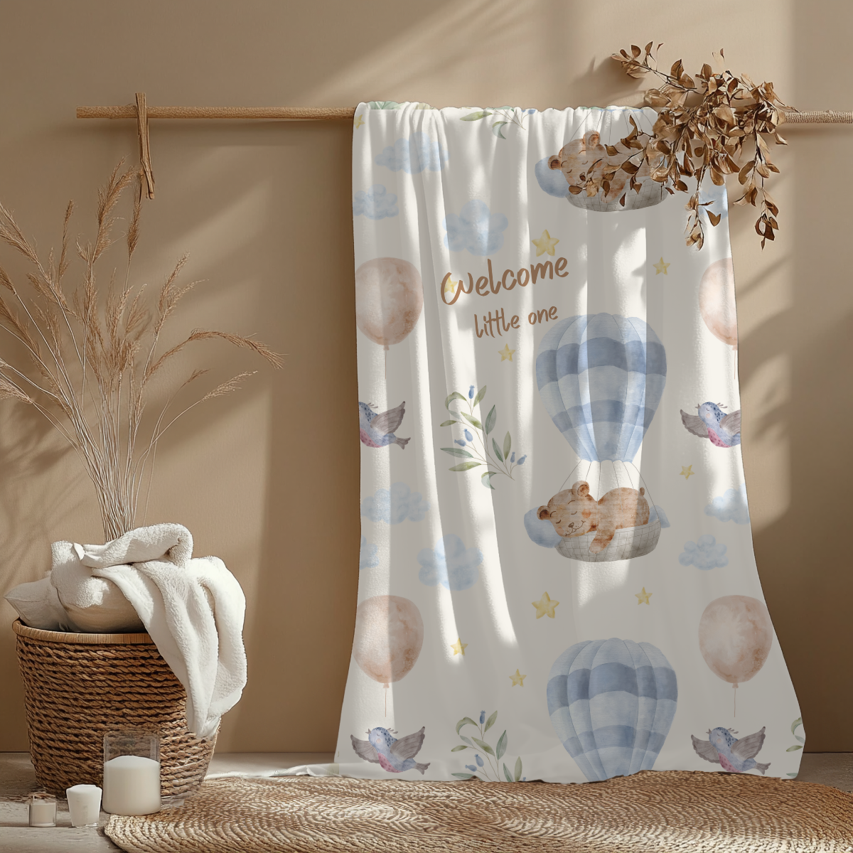 Neutrale Babydecke mit Spruch in der perfekten Größe von 70 x 100 cm