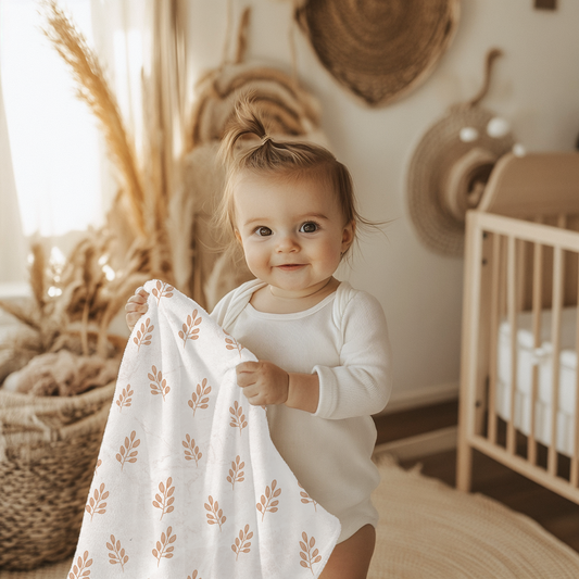 nostalgische Babydecke mit Name Geburtsdatum Material Mikrofaser gesäumte Kanten