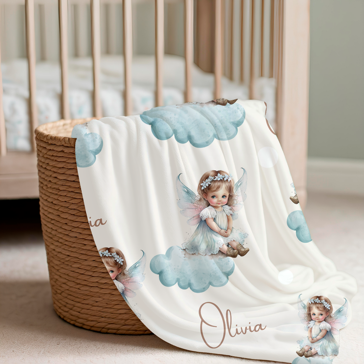 personalisierte Babydecke Wolkenwunder pflegeleichte und kuschelige Mikrofaser