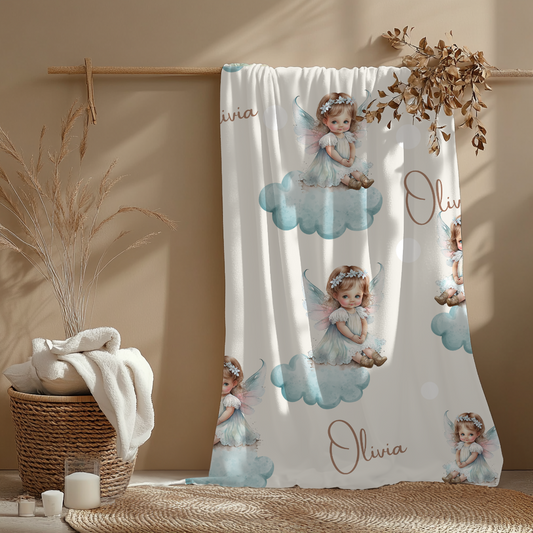 personalisierte Babydecke Wolkenwunder Name liebevoll gestaltet