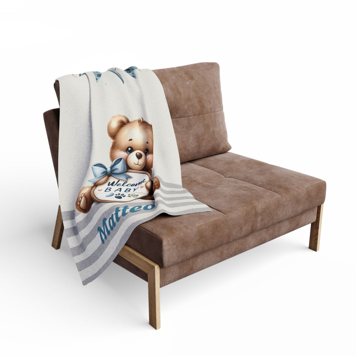 personalisierte Fleece Babydecke welcome Baby Geschenk, Babyparty Junge