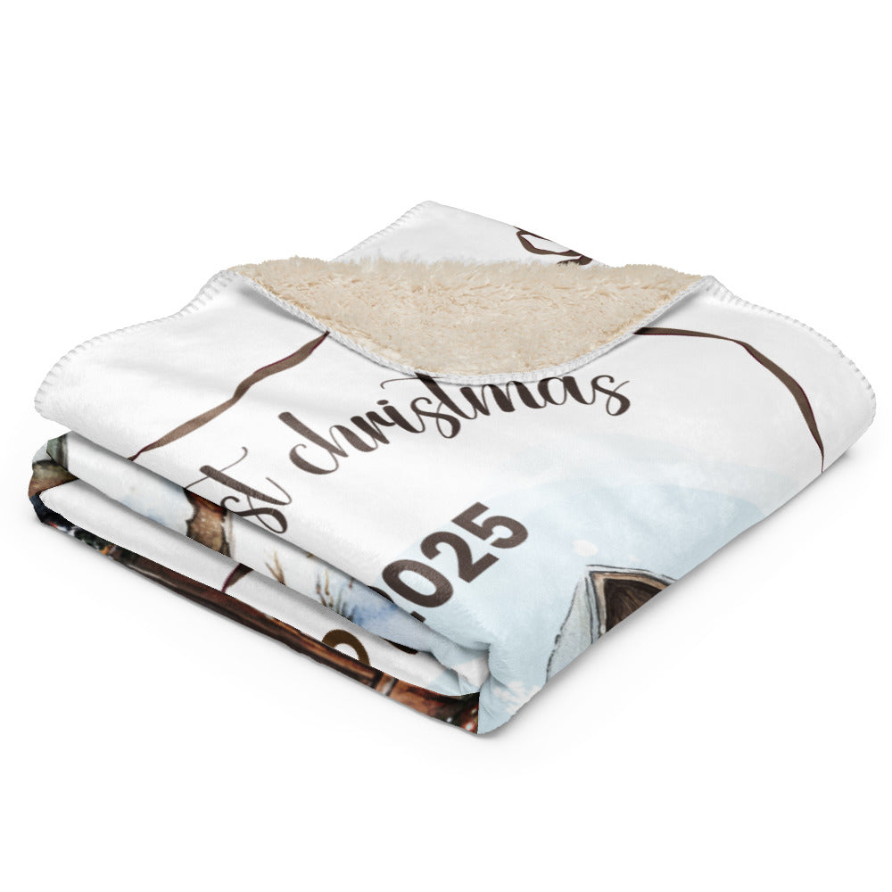 My First Christmas“ – personalisierte Sherpa Kuscheldecke für kleine Winterwunder