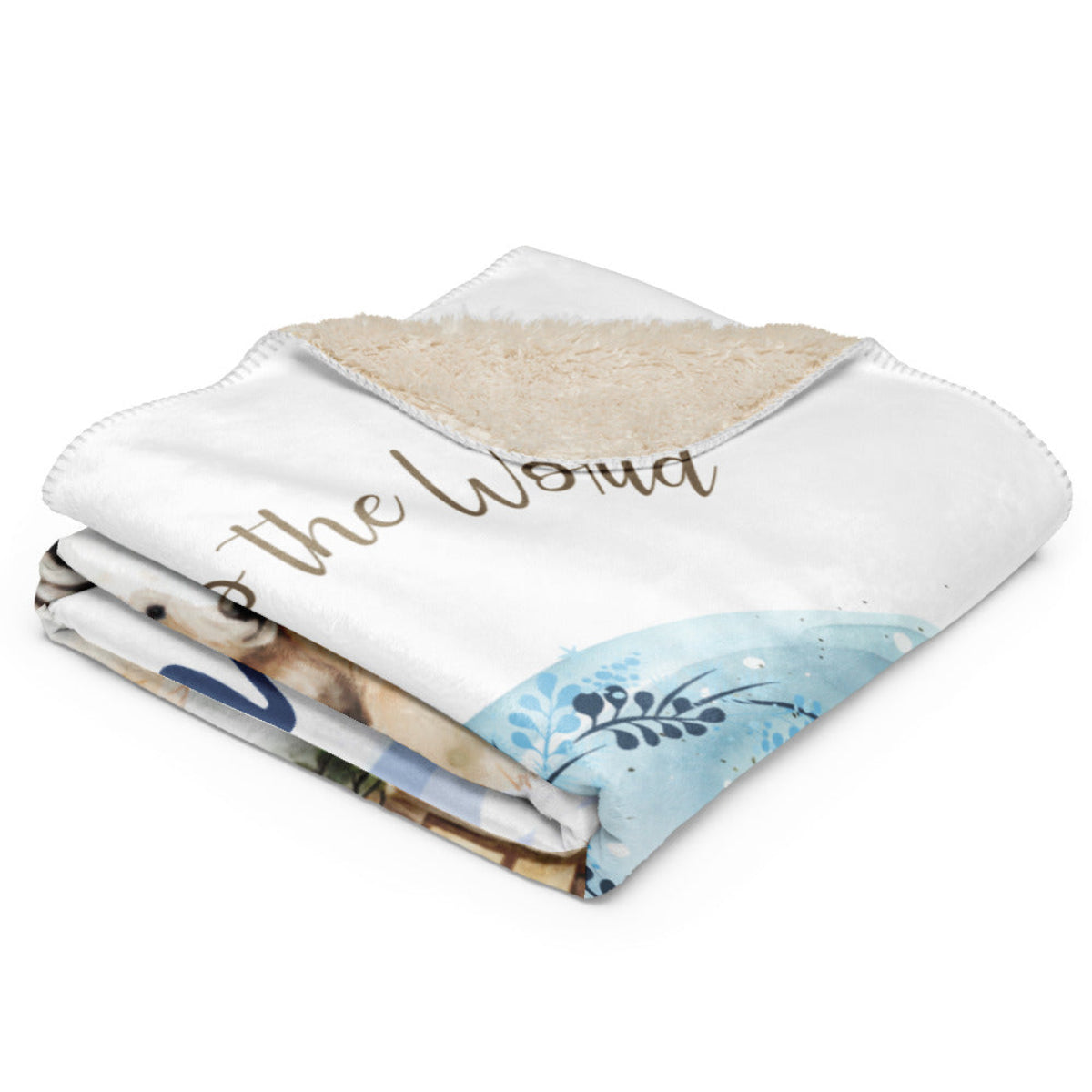Winterbabydecke personalisiert Welcome to the World