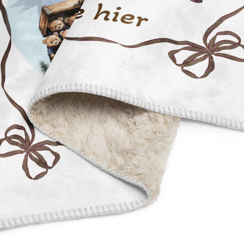 My First Christmas“ – personalisierte Sherpa Kuscheldecke für kleine Winterwunder