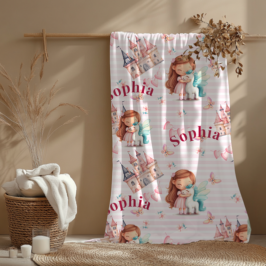 Traumschloss Mikrofaserbabydecke mit Namen flauschig, warm ,kuschelig