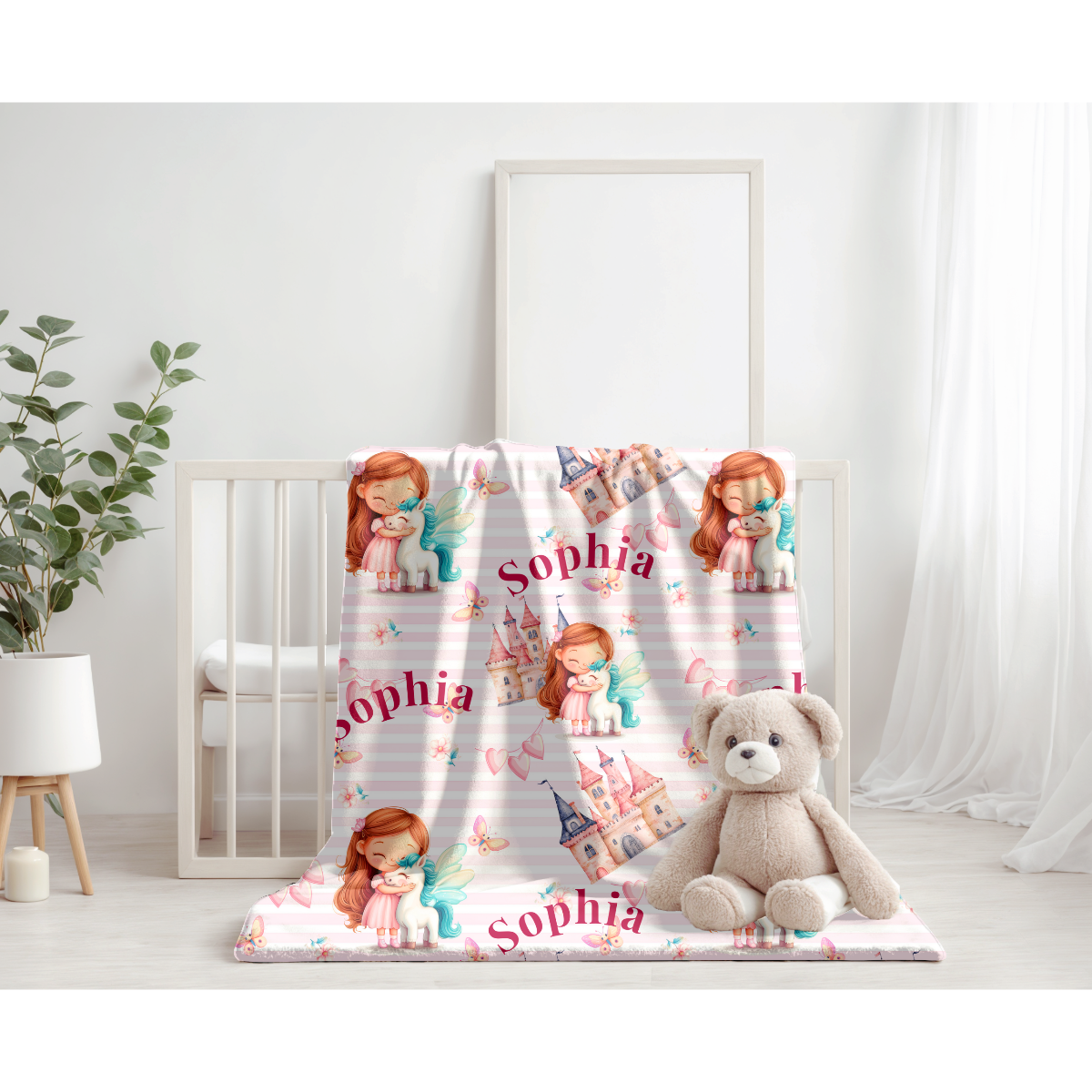Traumschloss Mikrofaserbabydecke mit Namen weich, liebevoll gestaltet