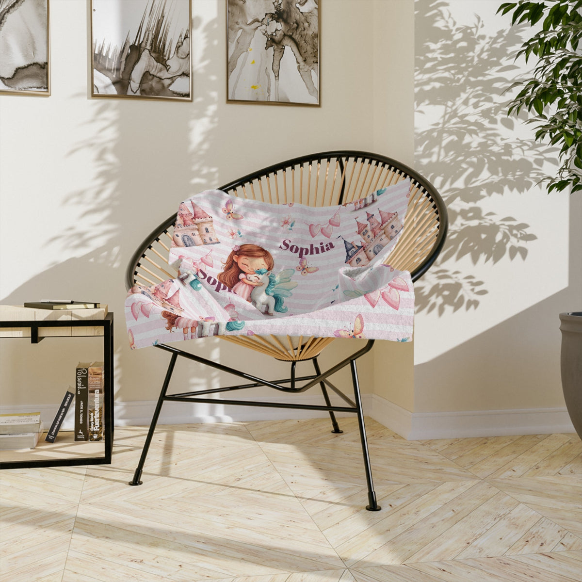 Traumschloss Mikrofaserbabydecke mit Namen Mikrofaser, gesäumte Kanten