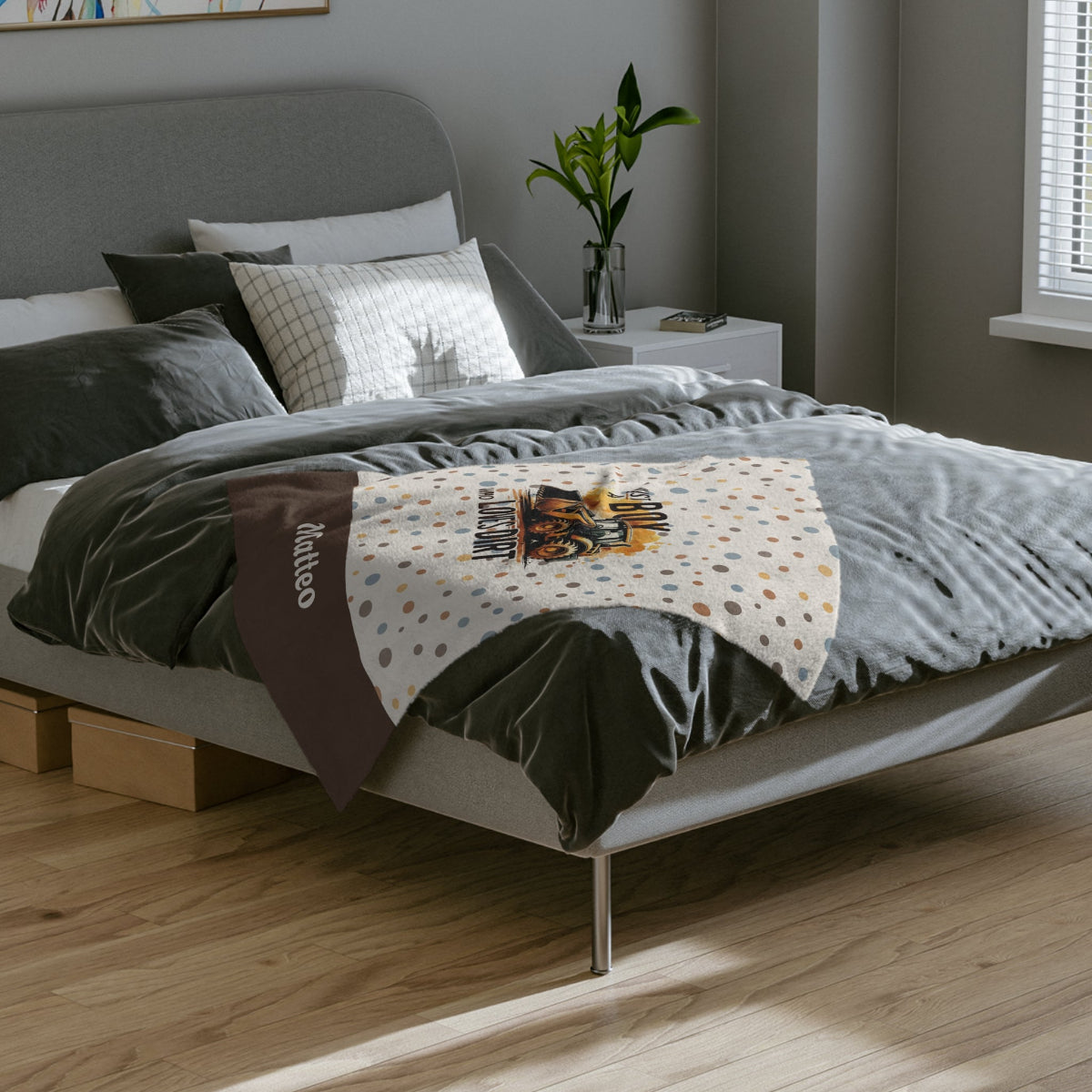 Babydecke personalisiert Bagger ideale Größe von 70 x 100 cm